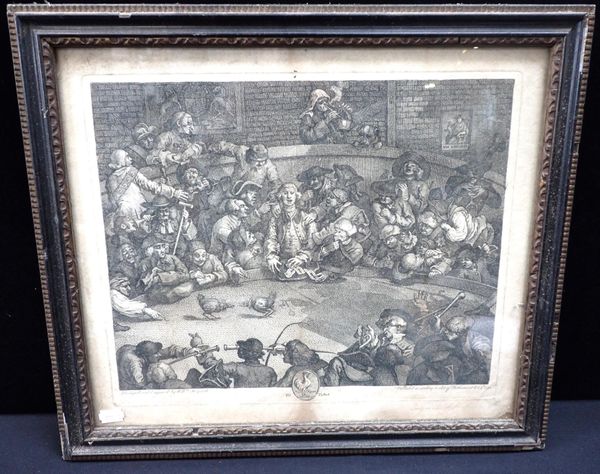 WILLIAM HOGARTH: 'PIT TICKET' -COCKFIGHTING SCENE