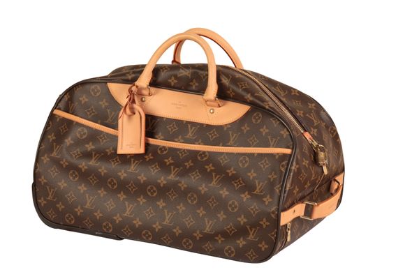 A LOUIS VUITTON MONOGRAM "EOLE 50" ROLLING DUFFLE BAG