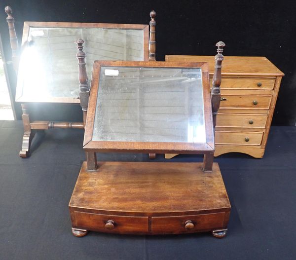 A 19th CENTURY PINE MINIATURE CHEST OF DRAWERS