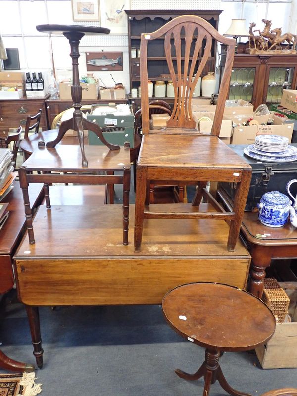 A GEORGE III COUNTRY CHAIR, WITH BOARD SEAT