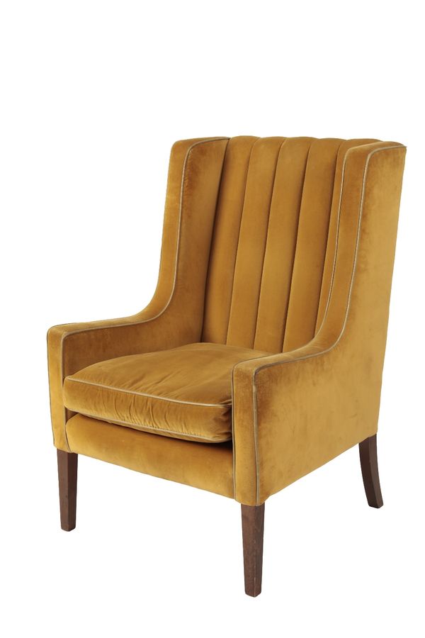 HIGH BACK ARMCHAIR WITH PLEATED DESIGN