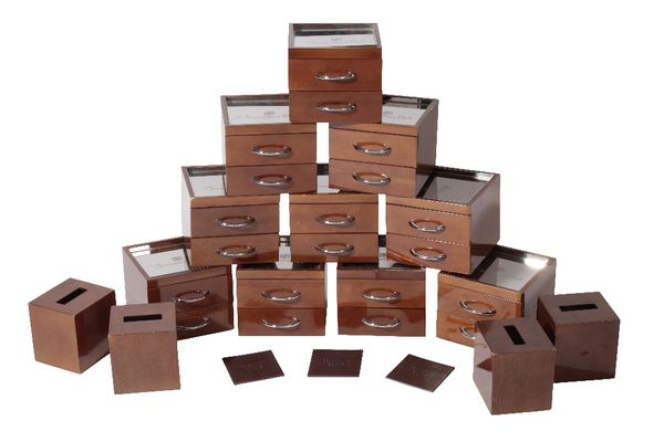 LARGE COLLECTION OF MINIATURE DRAWERS FOR BEDSIDE CABINETS