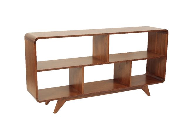 MODERNIST LOW WOODEN BOOKCASE