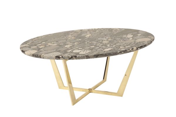 OVAL TOPPED GRANITE COFFEE TABLE