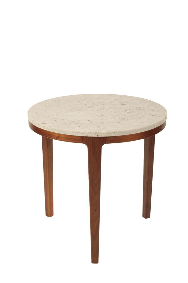 CIRCULAR TOPPED WHITE GRANITE COFFEE/OCCASIONAL TABLE