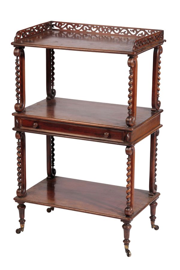 EARLY VICTORIAN ROSEWOOD WHATNOT