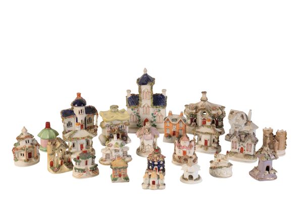 COLLECTION OF VICTORIAN STAFFORDSHIRE PASTILLE BURNERS