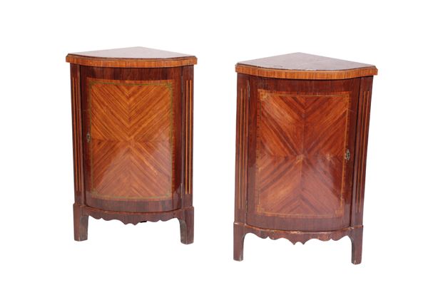 PAIR OF DIRECTOIRE STYLE ENCOIGNURE CABINETS