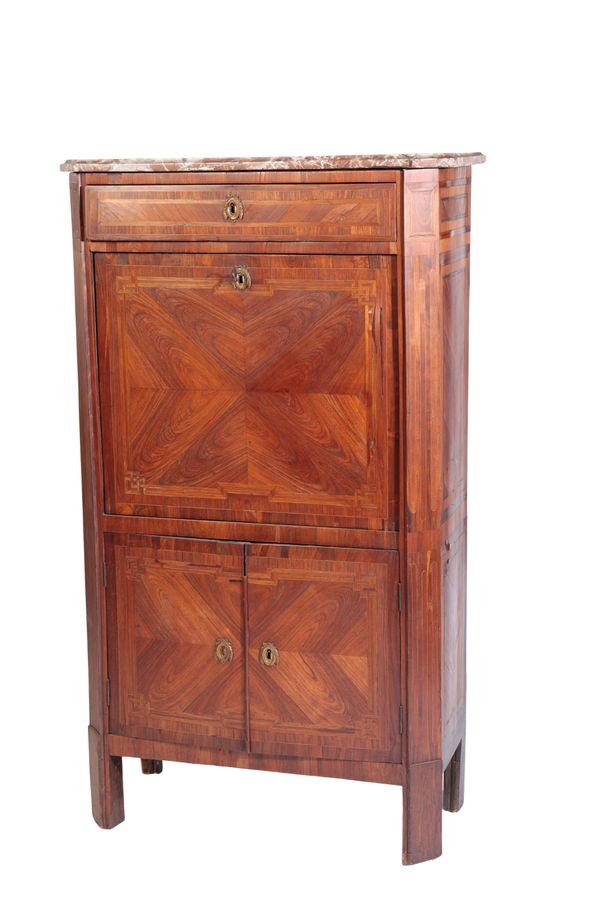 LOUISE PHILIPPE KINGWOOD VENEERED AND MARBLE TOPPPED SECRETAIRE A ABBATANT