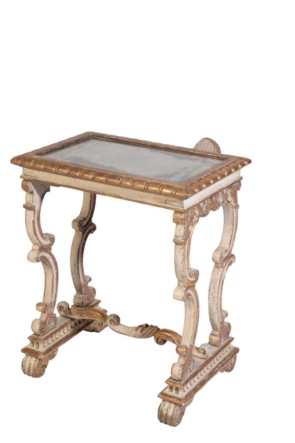 19TH CENTURY CONTINENTAL GILT WOOD AND PAINTED OCCASIONAL TABLE