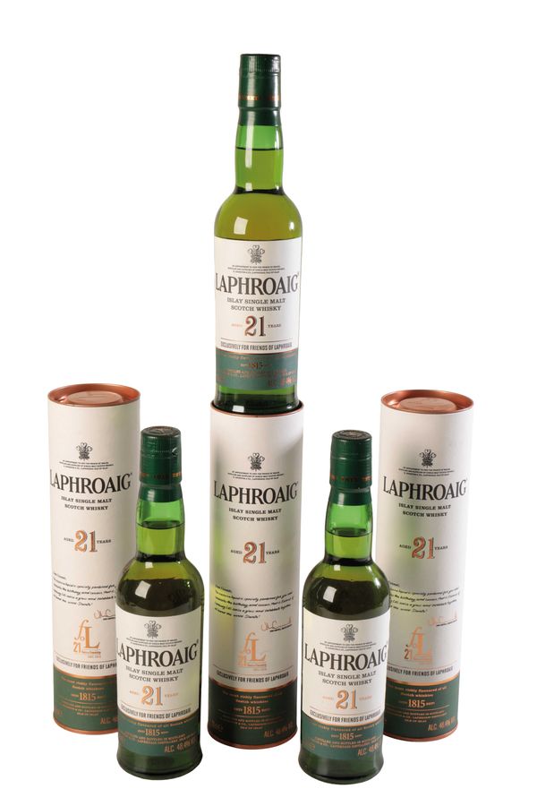 LAPHROAIG SINGLE MALT SCOTCH WHISKY,  AGED 21 YEARS