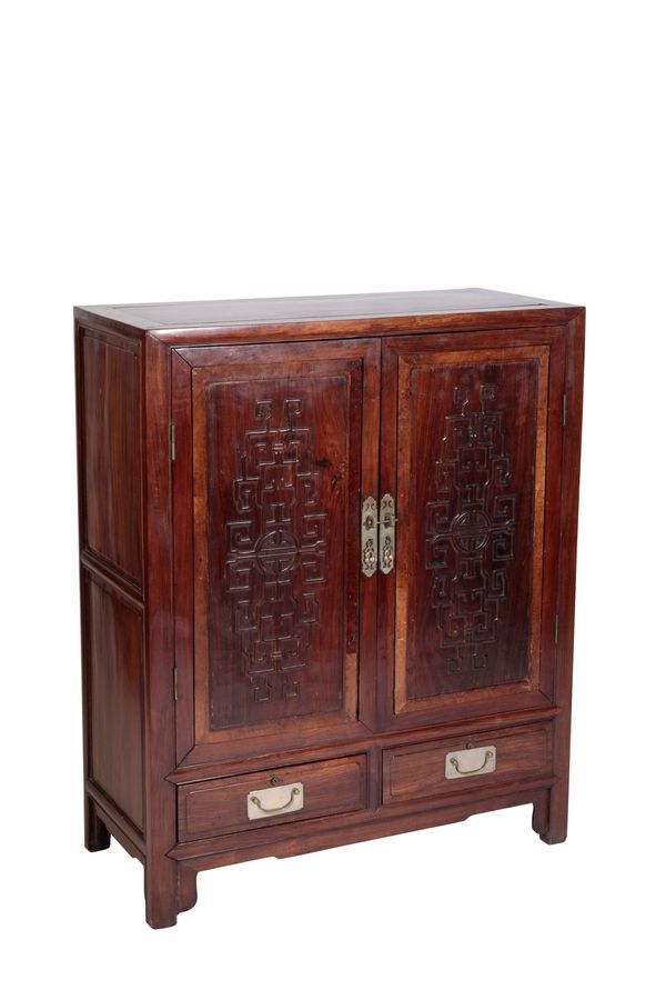 HUANGHUALI TWO DOOR LOW CUPBOARD, QING DYNASTY, 18TH CENTURY