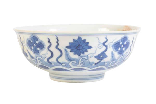 BLUE AND WHITE 'LOTUS' BOWL, DAOGUANG SEAL MARK AND OF THE PERIOD