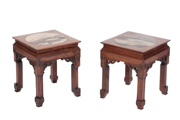 FINE PAIR OF HUANGHUALI STOOLS, QING DYNASTY