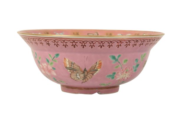 PINK-ENAMELLED FAMILLE ROSE BOWL, SEAL MARK GUANGXU PERIOD