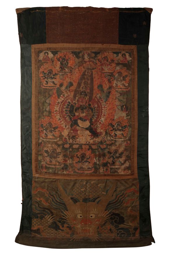 PAINTED THANGKA OF VAJRABHAIRAVA, TIBET, 17TH CENTURY