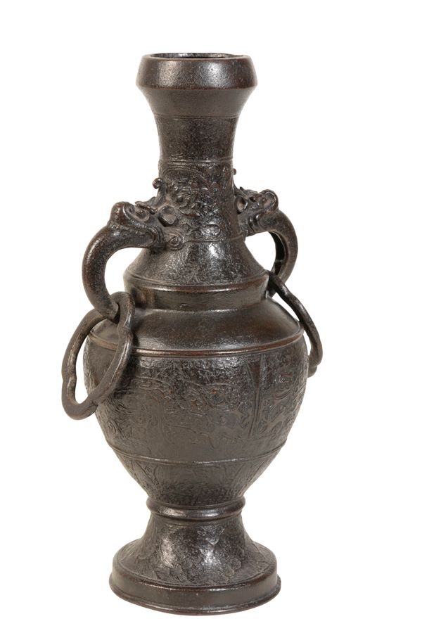 ARCHAIC-STYLE BRONZE BALUSTER VASE, MING DYNASTY, 17TH CENTURY