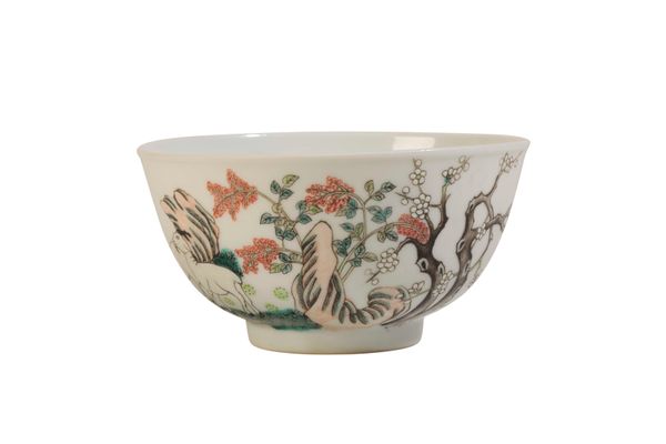 FAMILLE VERTE 'THREE RAMS' BOWL, DAOGUANG MARK BUT LATER QING DYNASTY