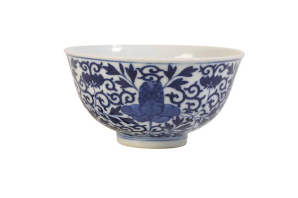 SMALL BLUE AND WHITE 'POMEGRANATE' BOWL, GUANGXU SIX CHARACTER MARK AND OF THE PERIOD