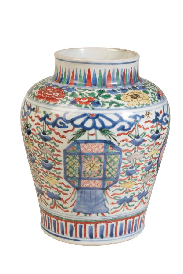 WUCAI BALUSTER JAR, TRANSITIONAL PERIOD