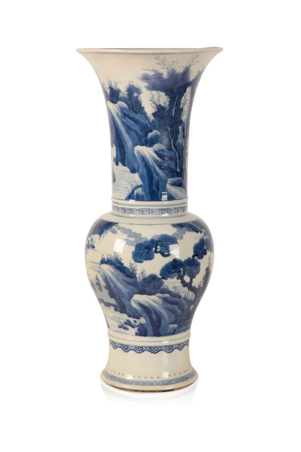 LARGE BLUE AND WHITE 'LANDSCAPE' YEN  YEN VASE, KANGXI PERIOD