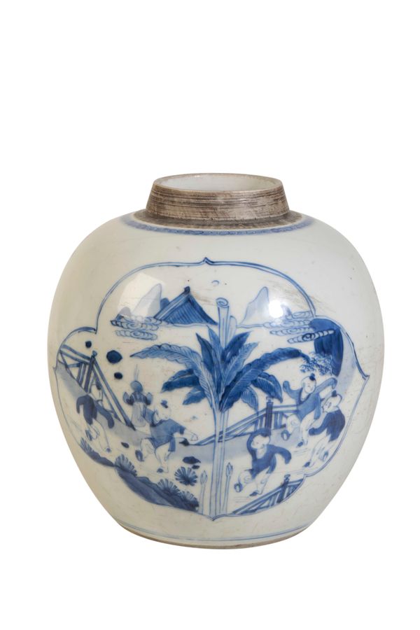 BLUE AND WHITE GINGER JAR, KANGXI PERIOD