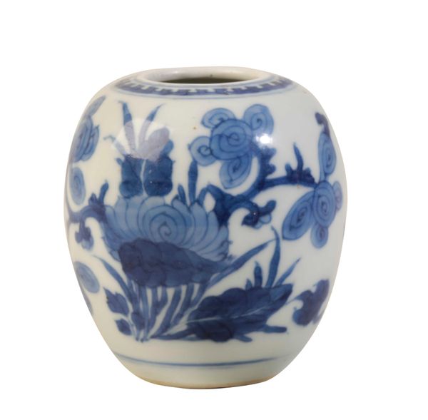 SMALL BLUE AND WHITE 'LOTUS' VASE, KANGXI PERIOD