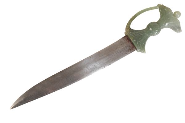 MUGHAL JADE-HILTED DAGGER, 19TH CENTURY