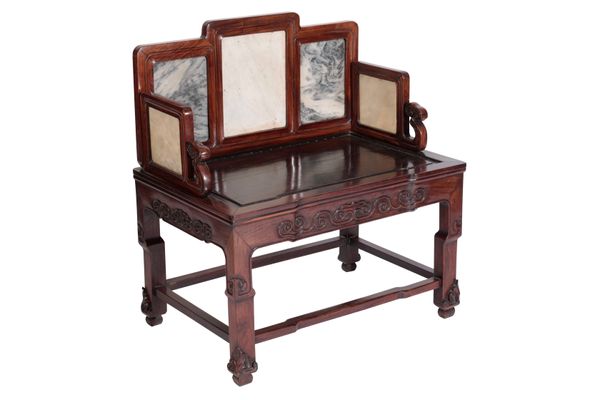 SMALL HUANGHUALI THRONE CHAIR, QING DYNASTY 18TH CENTURY