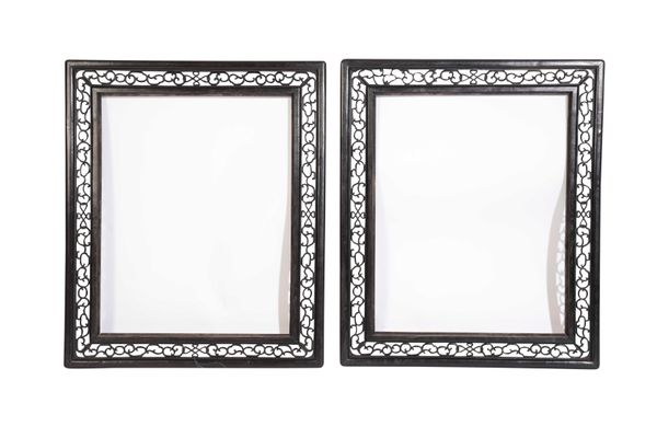 PAIR OF HARDWOOD PICTURE FRAMES, QING DYNASTY, 19TH CENTURY