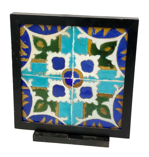 A SET OF FOUR PERSIAN POTTERY TILES