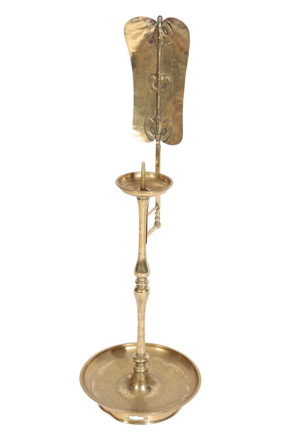 CHINESE BRASS ALTAR PRICKET CANDLESTICK, QING DYNASTY