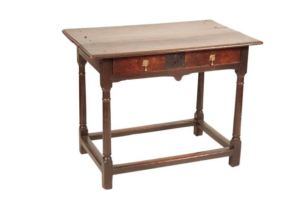 AN OAK SIDE TABLE OR LOWBOY,