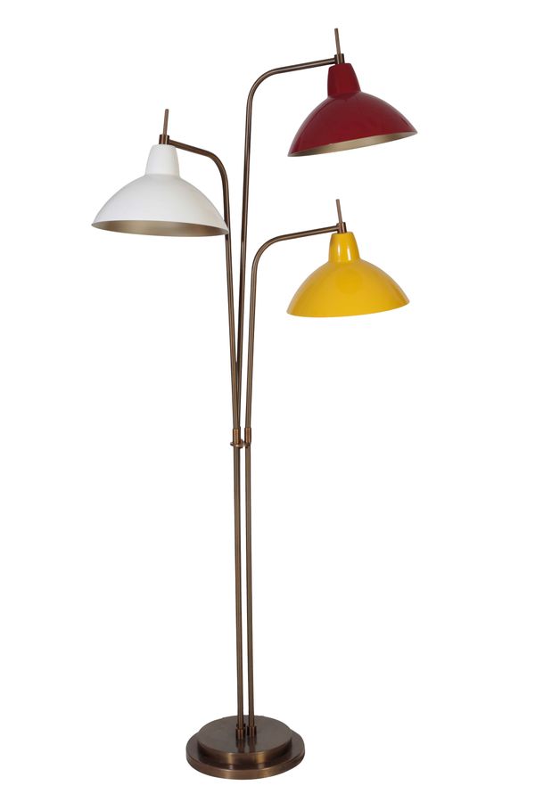 HEATHFIELD & CO: A TRIPLE PILLAR ADJUSTABLE FLOOR LAMP