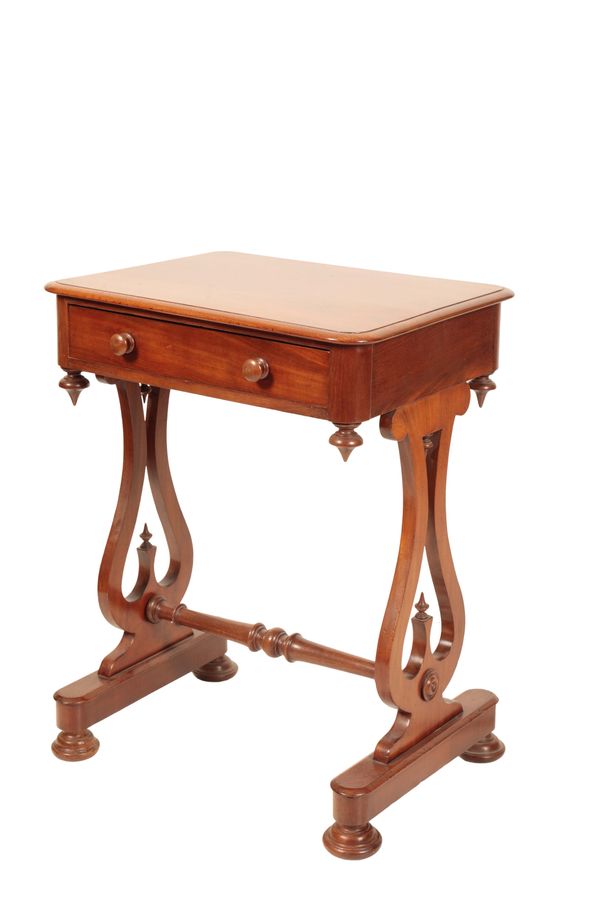 A VICTORIAN MAHOGANY WORK TABLE,