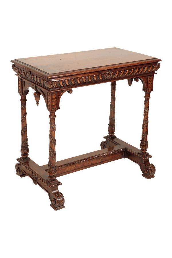 A VICTORIAN WALNUT TABLE IN BAROQUE STYLE,