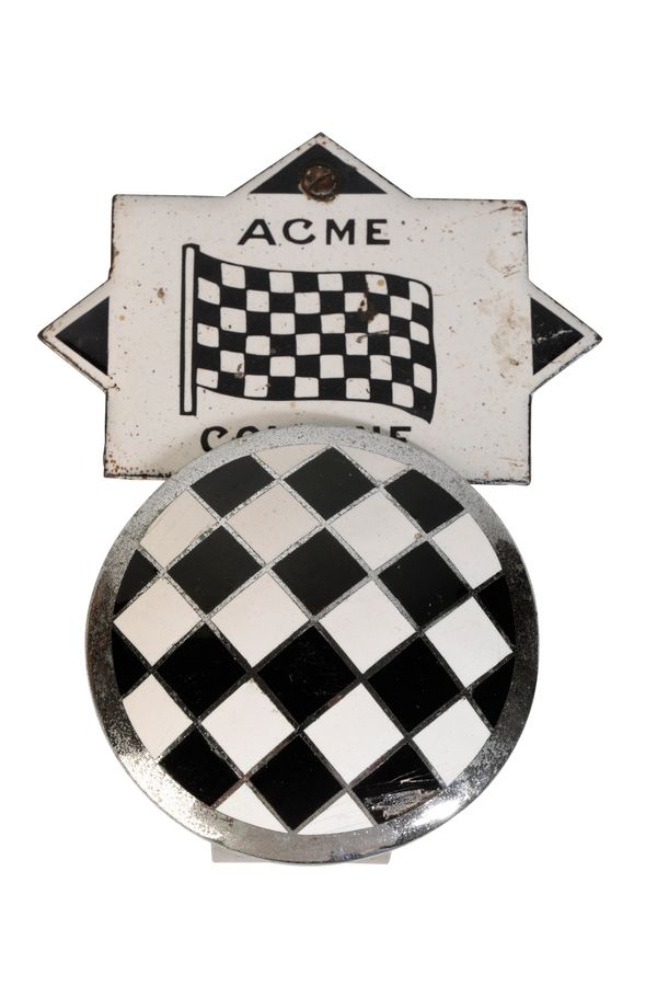 CHEQUERED-FLAG CAR BADGES c1940s-1950s