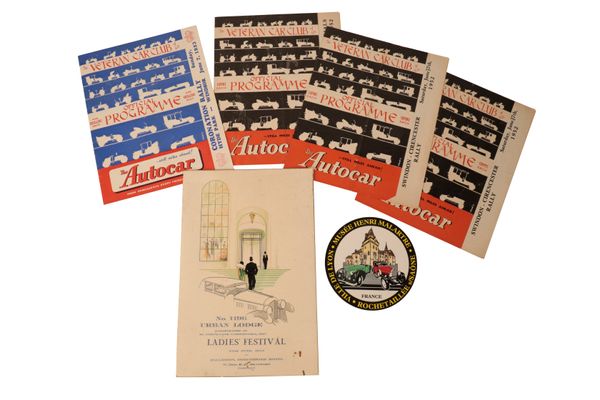 VETERAN CAR CLUB OFFICIAL RALLY PROGRAMMES c1950s