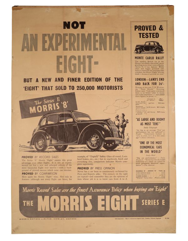 MORRIS EIGHT “NEW E-SERIES” – original poster c1939