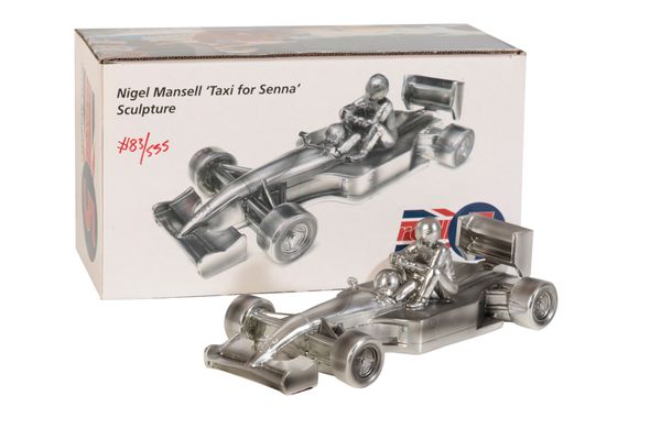 CAST STEEL MODEL 'TAXI FOR SENNA' SIGNED BY NIGEL MANSELL