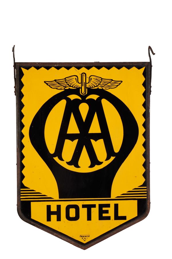 AA DOUBLE SIDED ORIGINAL HOTEL SIGN