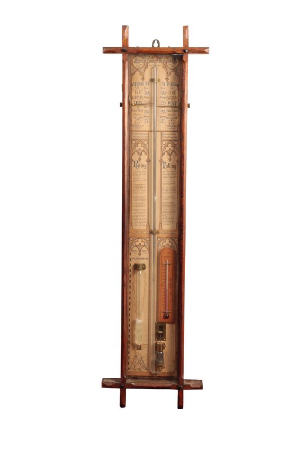 A VICTORIAN ADMIRAL FITZROY WALL BAROMETER,