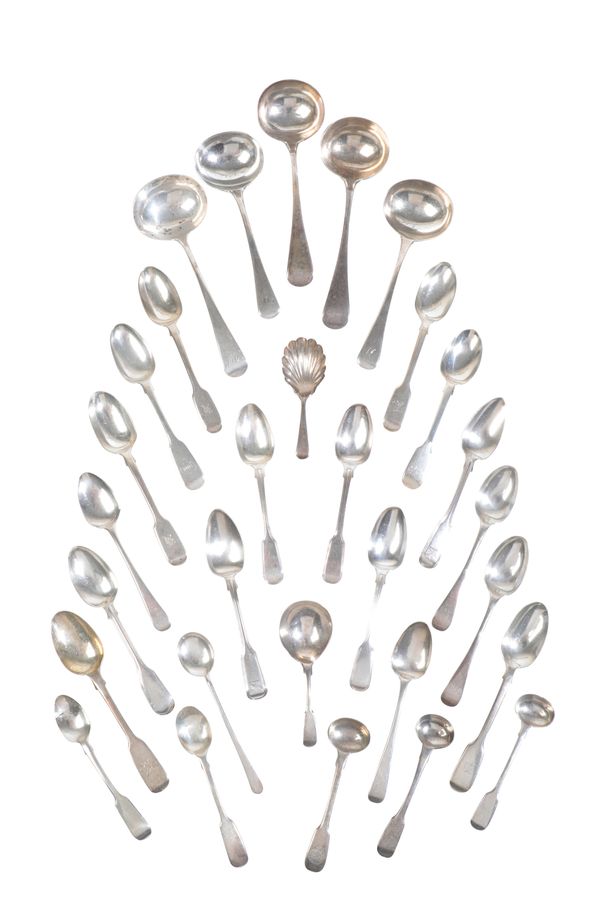 A SMALL QUANTITY OF SILVER FLATWARE,