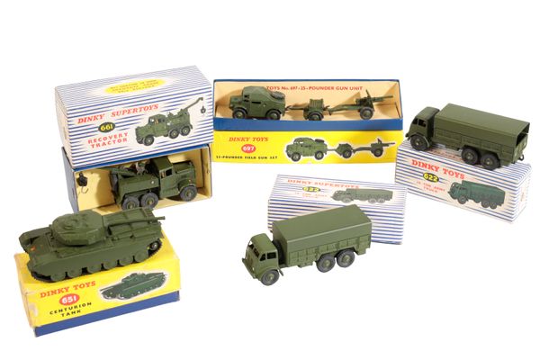 MILITARY DINKY TOYS AND SUPERTOYS INCLUDING A MISSILE ERECTOR VEHICLE 666
