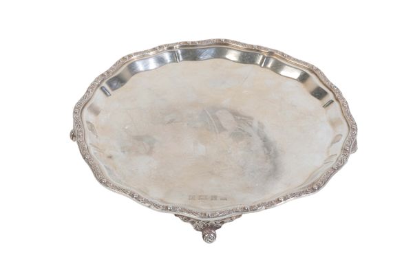 A SILVER SALVER BY CHARLES.S.GREEN & CO LTD.,