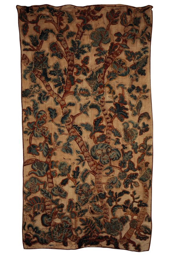 CREWEL WORK WALL HANGING, LATE 17TH/ EARLY 18TH CENTURY