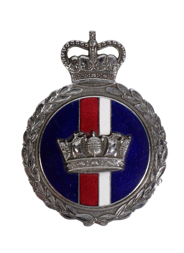 TWO NAVAL CAR BADGES