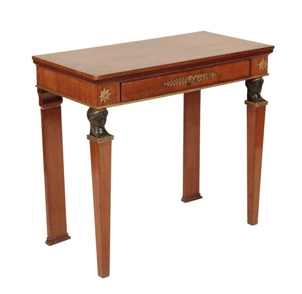 AN EMPIRE MAHOGANY AND PARCEL-GILT SIDE TABLE,