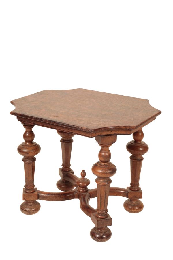 A WILLIAM AND MARY STYLE WALNUT STOOL,