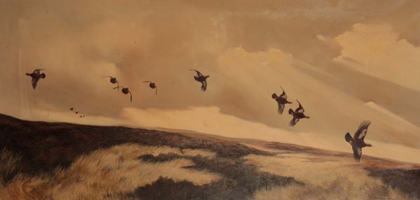 BERRISFORD HILL (B. 1930) Grouse in flight